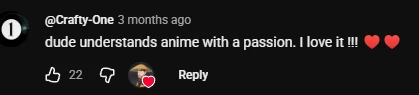 YouTube viewer comment