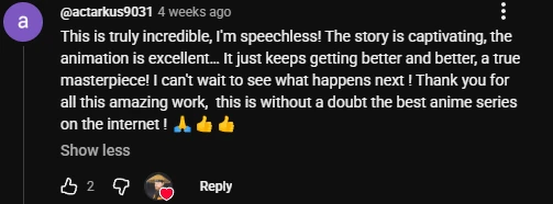 YouTube viewer comment