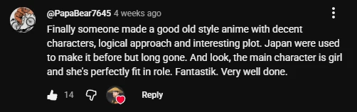 YouTube viewer comment