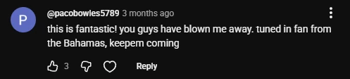 YouTube viewer comment