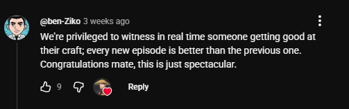 YouTube viewer comment